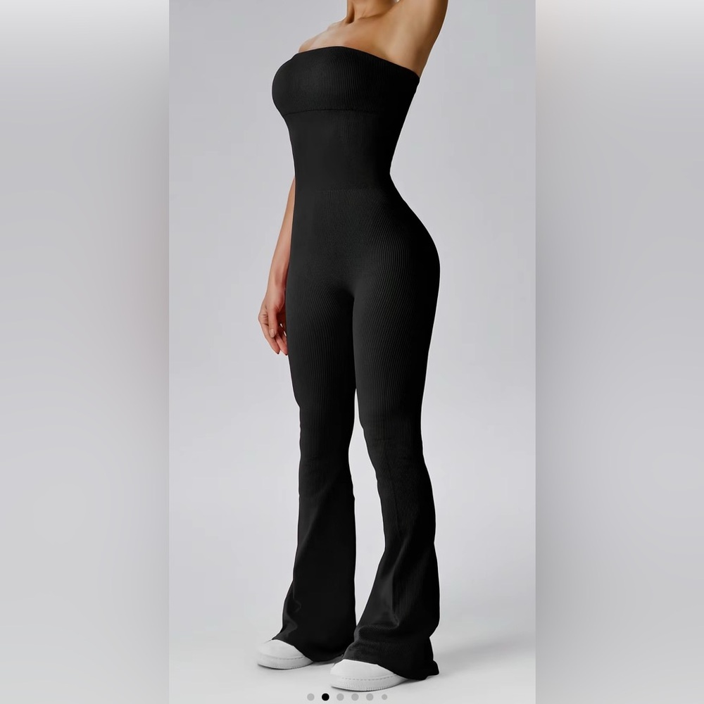 Elegant Black Strapless Jumpsuit